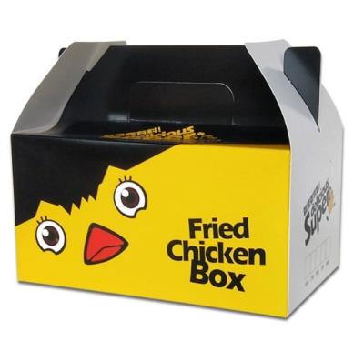 China General Custom Recyclable Professional Korean Disposable White Cardboard Roast Chicken Whole Fried Paper Box for sale