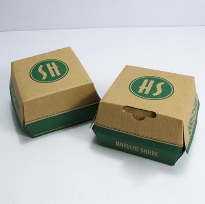 China Wholesale Customized Disposable Degradable Corrugated Hamburger Box Snack Food Packaging Box Recyclable Snack Takeout Box for sale