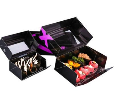 China Eco-Friendly Recyclable Sushi Packaging Paper Box With Clear Window Can Be Customized Sushi Takeout Box for sale