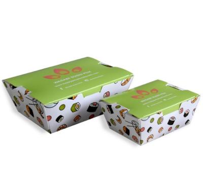 China Recyclable Custom Commercial Disposable White Cardboard Sushi Food Box With Printing Custom for sale