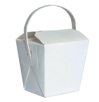 China Recycled Materials Cardboard Disposable White Paper Take Away Noodle Box Ivory Board Food Box With Handle for sale