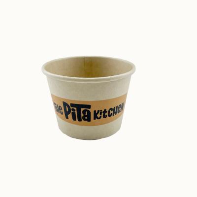 China Recyclable Disposable Take Away Kraft Paper Salad Bowl With PET Lid With Logo Printing for sale