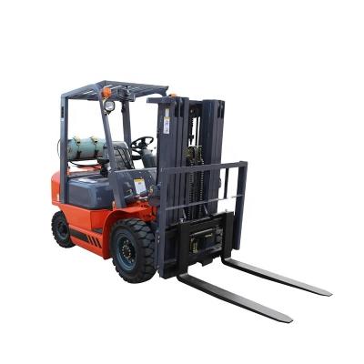 China Building material stores factory manufacture 1.5 ton 2.5 ton powered lpg gas forklift with triple mast side shift for sale