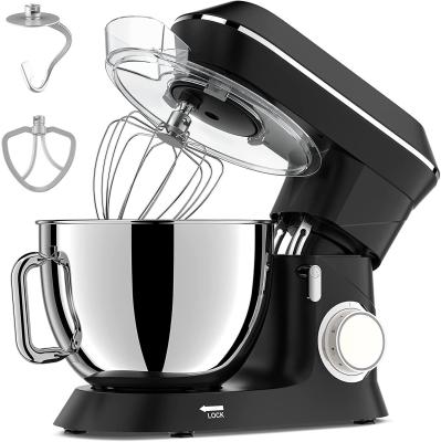 China Household Kitchen Food 6+1Speeds 660W Tilt-Head Mixer 8.5Quart Stand Ejector Black Knob Beater With Large Bowl Dough Hook Beater Splash Guard for sale