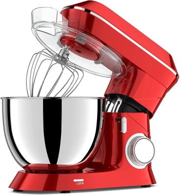 China Household Red Kitchen Food 6+1Speeds 660W Tilt Head Mixer 8.5Quart Stand Ejector Knob Beater With Large Bowl Dough Hook Beater Splash Guard for sale