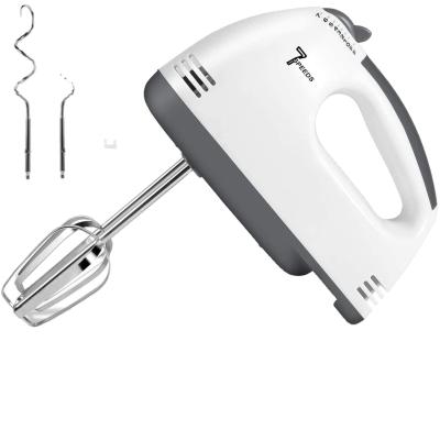 China 2021 7-Speeds Electric Lightweight Powerful Handheld Mixer Stainless Steel Egg Beater Ejector Button Hand Mixer Portable Handheld Beater With Egg for sale