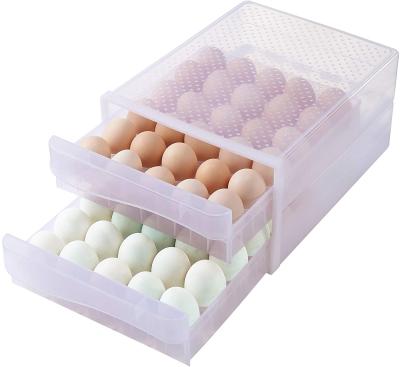 China Fashionable 60 Grids Large Capacity Egg Rack For Refrigerator Household Fresh Egg Storage Box For Refrigerator Chicken Egg Multi-Layer Storage for sale