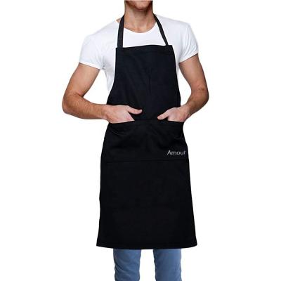 China Black Plus Size Bartender Beauty Salon Flower Shop Garden Apron Men Women Cleaning Kitchen Cooking Aprons for sale