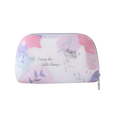 China Customized Cute Rose PU PVC Color Logo Large Capacity Small Waterproof Cosmetic Bag Makeup Bag Customized Free Design for sale