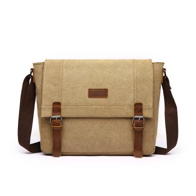 China Eco-Friendly Custom Retro Men Shoulder Messenger Bag Computer Bag Travel Business Canvas Student Casual Shoulder Laptop Briefcase Bag for sale