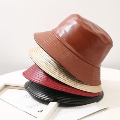 China Custom Fisherman Leather Bucket Hat OEM Cotton Summer Hat Comfortable Cheap High Quality Hats Women And Men Hats for sale