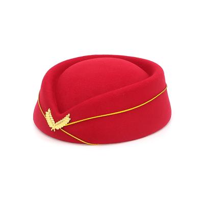 China High Quality Comfortable Airline Stewardess Career Stewardess Uniform Hat Round Lid Stewardess Hat for sale