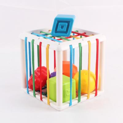 China 2022 Baby Montessori Learning Colorful Educational Textured Shape Sorter Sensory Shape Matching Toys With Elastic Bands OEM for sale