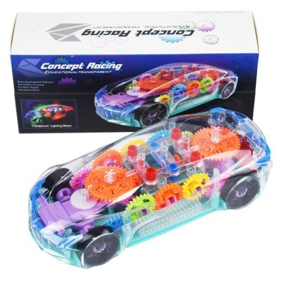 China 2021 New Children's Concept Vehicle Electric Universal Transparent Flashing Light Racing Track Speed ​​Car Toys With Music OEM for sale