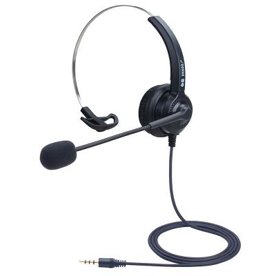 China Dh600 Cotton Dh600 Ear Microphone Call Center Computer Mobile Phone 3.5mm Soft Single Left Single Plug Flexible MIC Single Ear Headset for sale