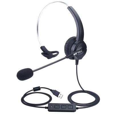 China USB Computer Plug-in Headset Flexible MIC And Soft Professional Single Ear Cotton Dh630 Microphone Headset Cheap Call Center Headset for sale