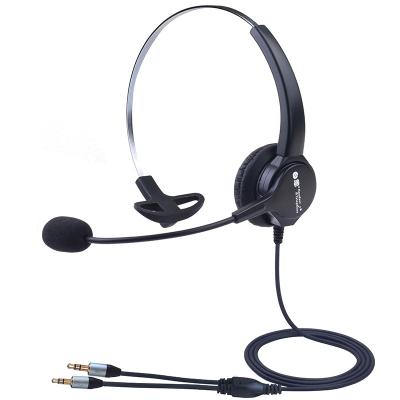 China Flexible MIC Single Ear Noise Reduction Type And Soft 3.5mm Dual Ear Cotton Dh635 Call Center Headset Plug Cheap Computer for sale