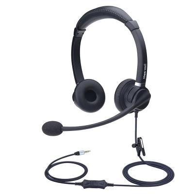 China Hion FOR900DQD Computer Network Call Center Headset 3.5mm Binaural QD Noise Canceling Single Connection Jack Binaural Protein Leather Case for sale