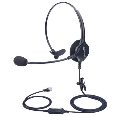 China Hion DH90QD QD Comfort Crystal Lightweight Noise Reduction Connection QD Call Center Operator rj09 Telephone Headset Single Ear DH90 for sale