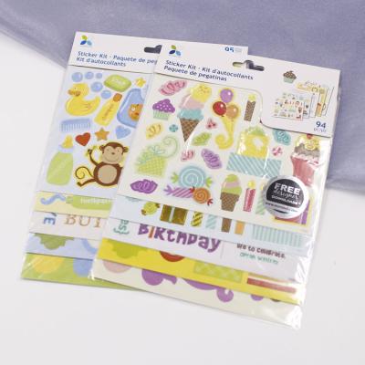 China Recycled Craft DIY Scrapbooking Decoration Kiss Cut Cute Paper Sticker Sheet Kit for sale