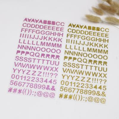 China Custom Paper Material Decorative Sticker Glitter Alphabet Stickers for sale