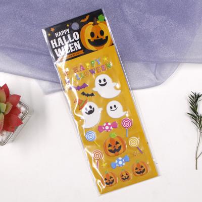 China Halloween DIY Decorative Sticker Custom Funny Pumpkin Head Shaped Soft Puffy Sticker for sale