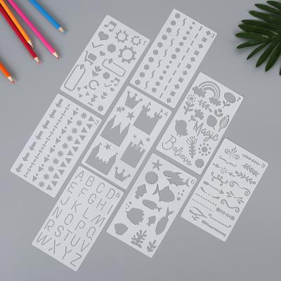 China Diy Art Custom Design Plastic DIY Drawing Carving Stencils Set For Kids for sale