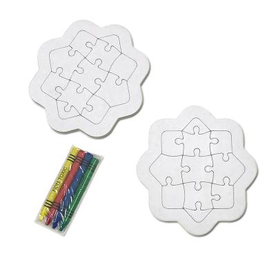 China Non-Toxic DIY Toys Custom Logo Drawing Blank Paper Jigsaw Puzzle With Color Pens for sale