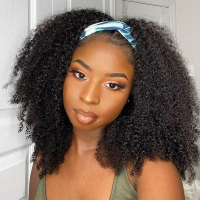 China Wigs Peruca Peluca Afro Brazilian Silky Curly Wigs Half Headband Curly Hair Wigs Vendors For Black Women for sale