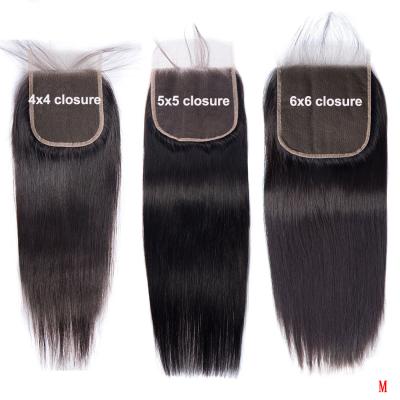 China Cheap Peruvian Straight 100% Remy Hair 2x6 Lace Closure Silky Straight Wave 5x5 4x4 6x6 Only 613 Pre Plucked for sale