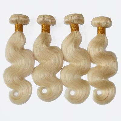 China Machine frames; Wholesale Durable Brazilian Remy Human Hair 613 Straight Blonde Virgin Hair Weave Bundles With Closure for sale