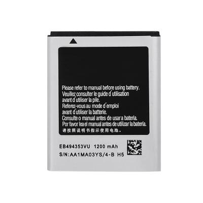 China Original Mobile Phone Battery EB494353VU For Samsung S5330 GT-S5570 GT-i5510 i559 1200mah Replacement Phone Batteries for sale