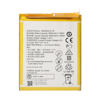 China Mobile Phone Polymer Battery HB366481ECW For Huawei P9 P9 Lite Replacement 2900mAh Battery for sale