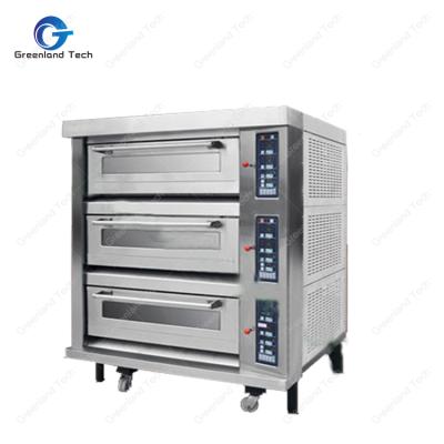 China Bakery Shop Most Welcomed GTO3-9G Industrial Gas Deck Oven For Bakery 3 Deck 9 Trays for sale