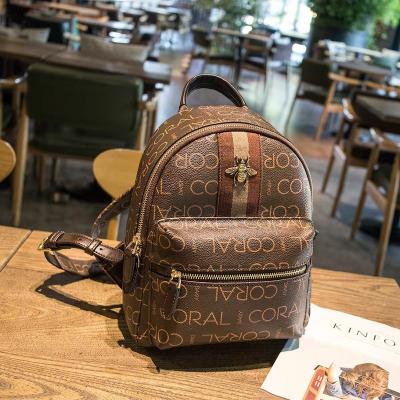 China 2022 new European and American ladies contrast printing fashion retro waterproof casual backpacks large capacity for sale