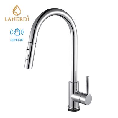 China Modern K143 01 01 1 Lanerdi Chrome W Senor Touch On Smart Soft Kitchen Sink Faucet for sale