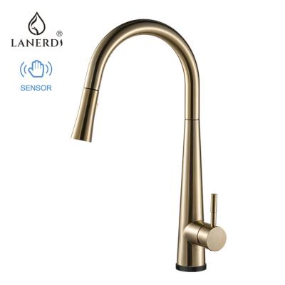 China Modern K149 Lanerdi W Gold Senor Touch On Smart Soft Kitchen Sink Faucet for sale