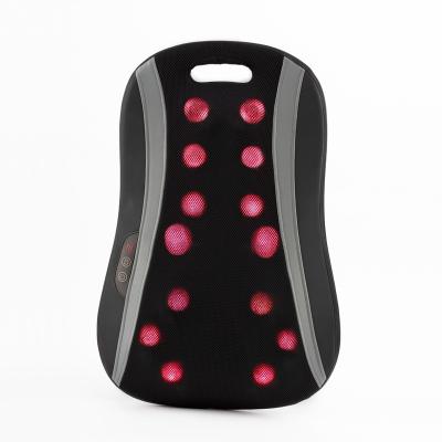 China Three Back Buttons Advanced Electric Air Compression 3D Shiatsu Neck And Buttocks Massage Cushion With Kneading Rollers for sale