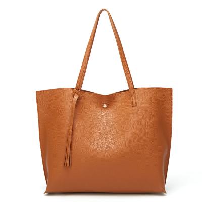 China Lady Hot Sale Designer Big Size Tote Bag Pu Leather Tote Handbag For Woman for sale