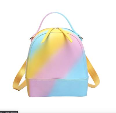 China Lady Fashion Jelly Waterproof PVC Backpack Beach Jelly Bag for sale