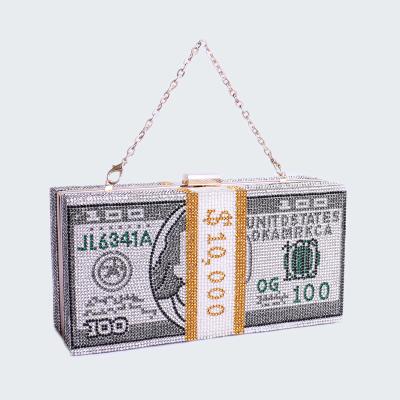 China Lady Dollar Money Evening bags girls party clutch bags for sale