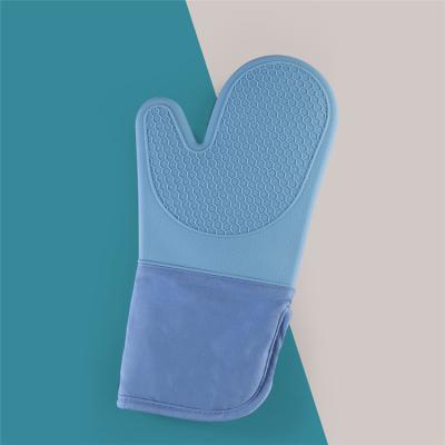 China Durable Kitchen Oven Cooking Funny BBQ Grill Gloves Double Silicone Oven Gloves And Pot Holders Set for sale