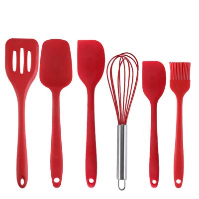 China Sustainable 6 Piece Silicone Kitchen Utensils Set Non Stick Cookware for sale