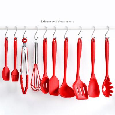 China Viable 10 Piece Silicone Utensils and Kitchen Tool Kits Including Beater Tongs Silicone Spatula for sale