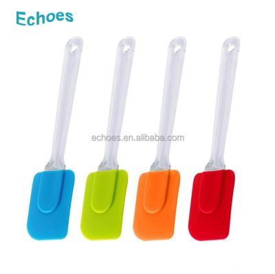 China Sustainable Heat Resistance 4 Piece Silicone Kitchen Spatula Dish Cooking Baking Set Plastic Handle Tools for sale