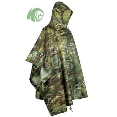 China Lightweight KANGO Customized Polyester Raincoat Travel Camouflage Outdoor Military Raincoat for sale