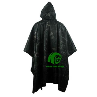 China Kango Anti-static Hot Selling PVC Waterproof Raincoat Men's Army Force Camouflage Military Camper Rain Rise Poncho for sale