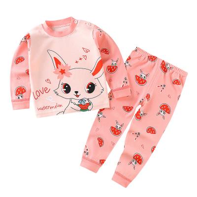 China 0-6 Years Sleepwear 2 Pcs Kids Pajamas Set Cute Cotton Sleepwear Boys And Girls Cartoon Clothes Breathable for sale