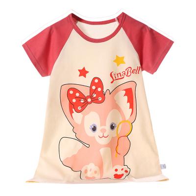 China 2023 Summer Breathable Hot Selling 100% Cotton Girls Nightgown Girls Sleepwear Girls Pajamas for sale