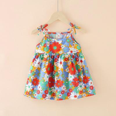 China Anti-wrinkle Factory Direct Sales Cotton Girls Clothing Summer Baby Suspender Dress for sale